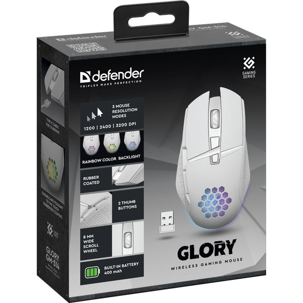 Мышь Defender Glory GM-514 (белый)