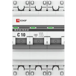 Выключатель автоматический EKF PROxima 3P 10А (C) 6кА ВА 47-63