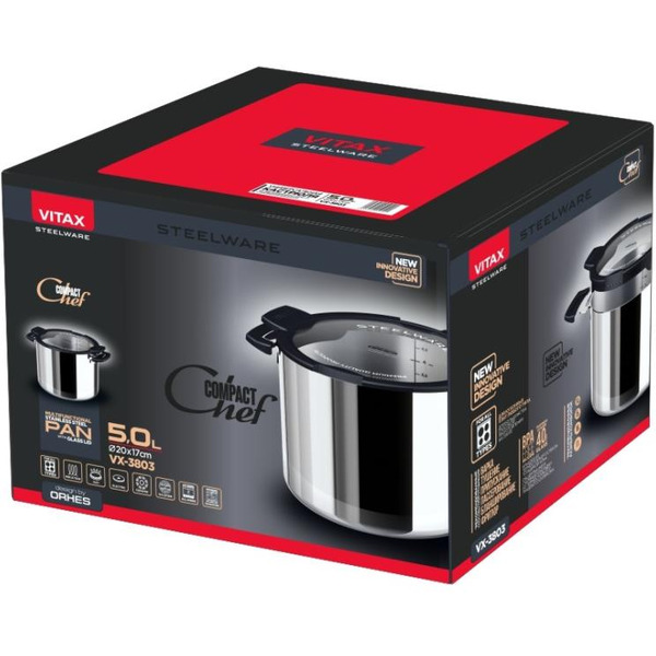Кастрюля с крышкой VITAX Compact Chef VX-3803