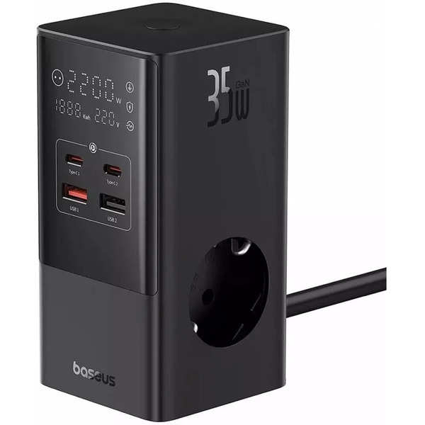 Зарядное устройство с удлинителем Baseus E00023606113-00 35W PowerCombo Cluster Black