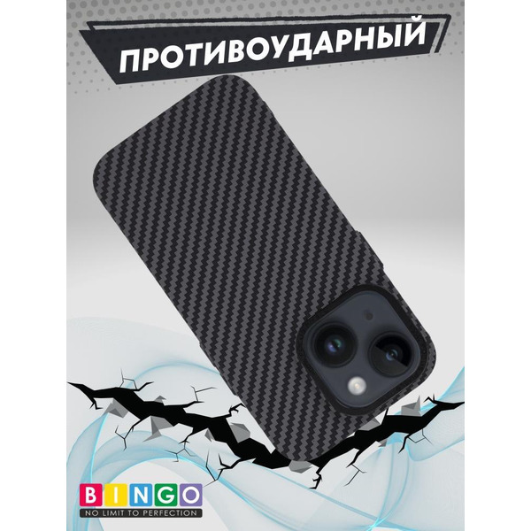 Бампер Bingo Carbon для APPLE iPhone 16 Plus Черный