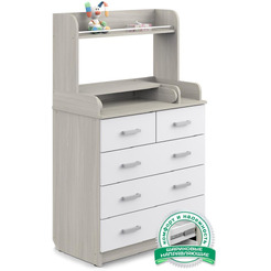 Комод пеленальный Атон Сириус-2 Полка 805 ЛДСП (шимо светлый/белый)