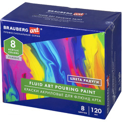 Акриловые краски BRAUBERG Art Флюид Арт Pouring Paint 192242 (8 цветов)