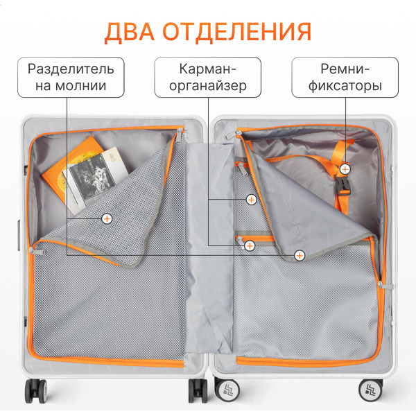 Чемодан DoubleW 005# (M, белый)