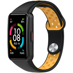 Ремешок Bingo Sport для Huawei/Honor Band 6/6 Pro (черный/желтый)