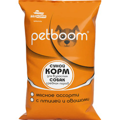 Сухой корм для собак Petboom Для взрослых собак средних пород с мясным ассорти (10кг)