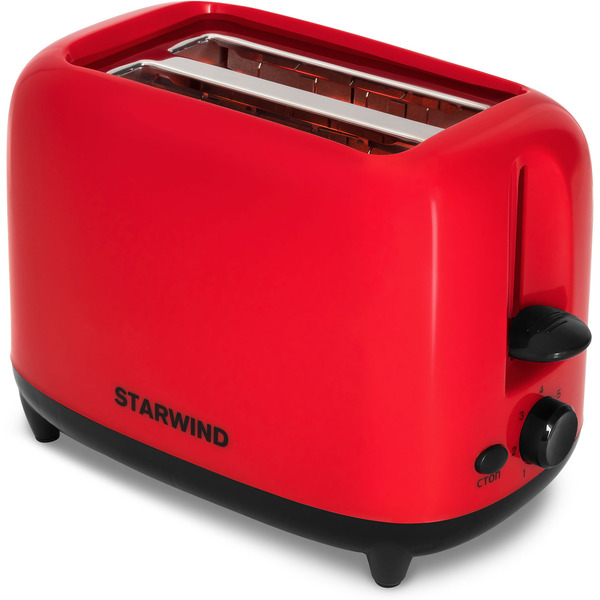 Тостер Starwind ST7003 красный/черный