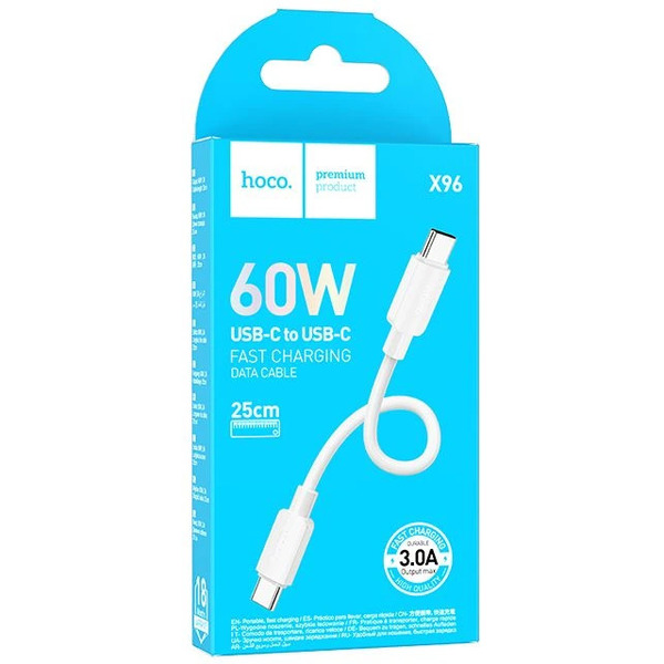 Кабель Hoco X96 60W USB Type-C - USB Type-C (0.25 м, белый)