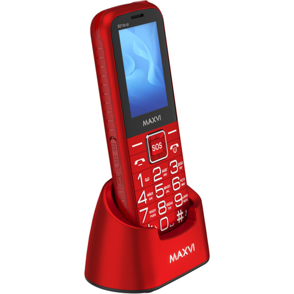 Мобильный телефон Maxvi B21ds up +ЗУ WC-112 (красный)