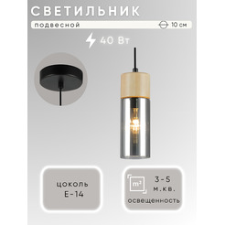 Потолочный светильник Aitin-Pro НСБ 01-40-101 / 74803/1P (черный/дерево)