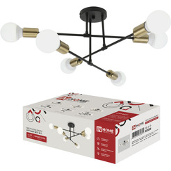 Люстра под лампу INhome LOFT EASY-6E27-BLT 6хЕ27 черный, латунь