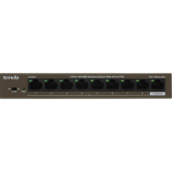 Коммутатор Tenda TEF1109P-8-63W