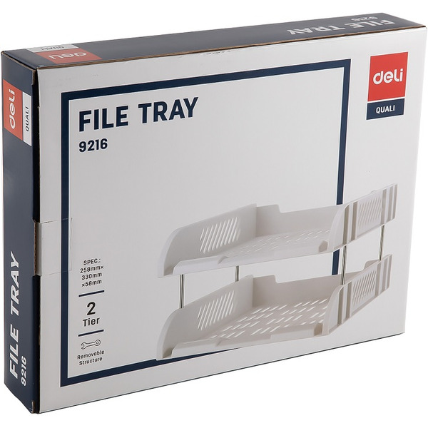 Лоток для бумаг горизонтальный DELI 9216GRAY