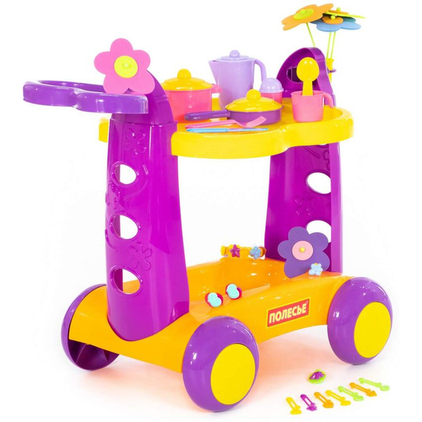 Набор игрушечной посуды Полесье Сервировочный столик 4960