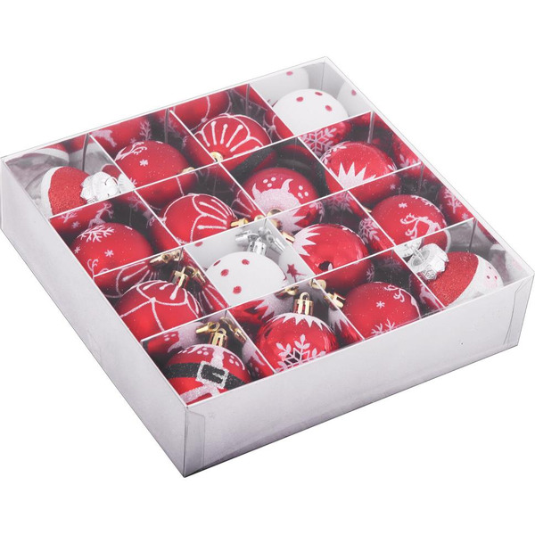 Шары елочные ЗОЛОТАЯ СКАЗКА 591984 (красный/белый)