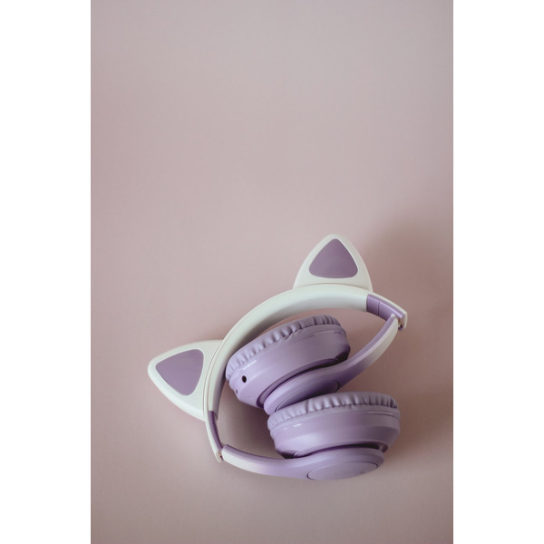 Наушники с ушками MIRU Cat EP-W10 (сиреневый)