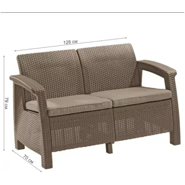 Скамья Keter Corfu Love Seat капучино 258974 (капучино)