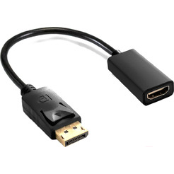 Кабель-переходник DisplayPort-HDMI ExeGate EX-DPM-HDMIF-0.1 (20M/19F, 0,1м) EX294706RUS