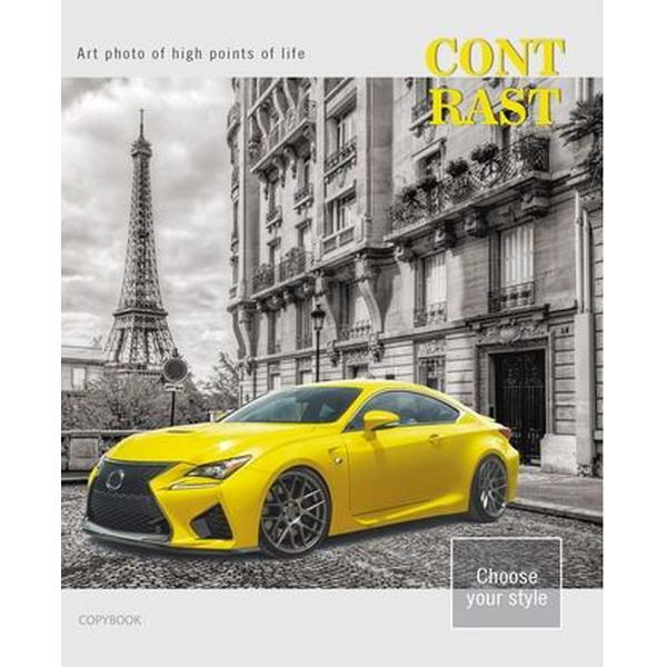 Тетрадь PROFIT 48 л КОНТРАСТЫ, 48Л-2759  кл, ф. А5, выбор.лак, цвет.мелов.обл., 5 диз.