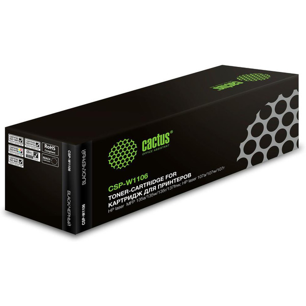 Картридж лазерный Cactus CSP-W1106 черный (1000стр.) для HP Laser 107a/107r/107w/135a MFP/135r MFP/135w MFP/137fnw MFP