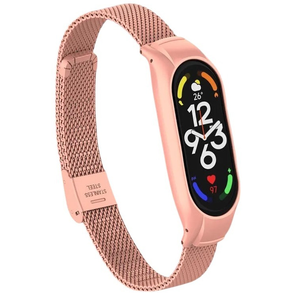 Ремешок Bingo Stainless Grid для XIAOMI Mi Band 7 (персиковый)