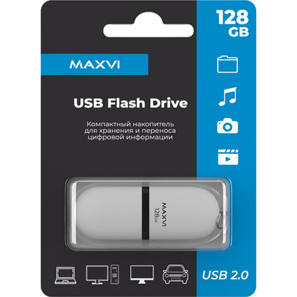 USB флеш Maxvi SF 128GB FD128GBUSB20C10SF (белый)