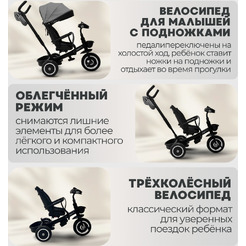 Беговел-велосипед Bubago Dragon BG 161-3 (темно-серый)