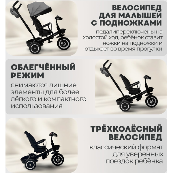 Беговел-велосипед Bubago Dragon BG 161-3 (темно-серый)