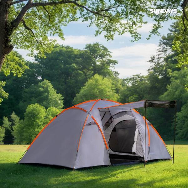 Палатка Sundays ZC-TT020-4P (2+2) (темно-серый/желтый)