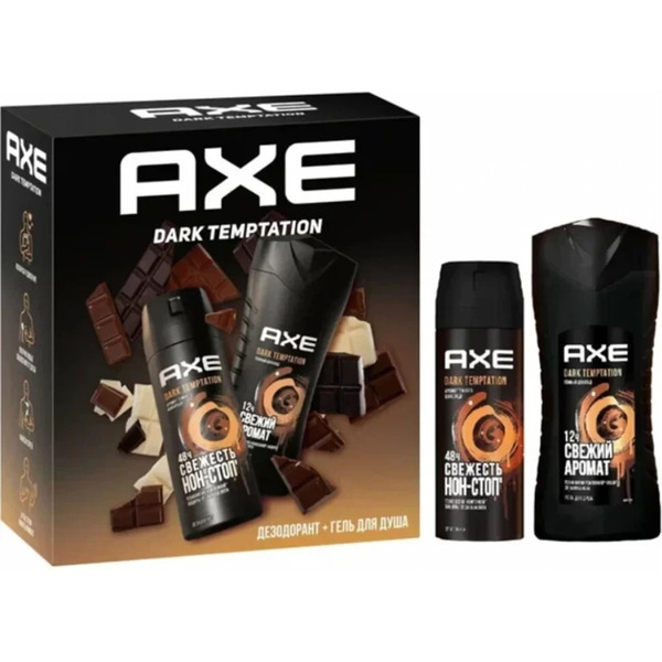 Подарочный набор AXE DARK TEMPTATION 2024 (дезодорант+гель для душа)