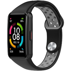 Ремешок Bingo Sport для Huawei/Honor Band 6/6 Pro (черный/серый)