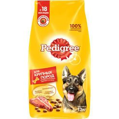 Сухой корм для собак Pedigree Для взрослых собак крупных пород с говядиной (13кг)