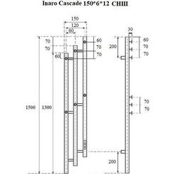 Полотенцесушитель Маргроид Ferrum Inaro 3 Cascade СНШ 150х6х12 (графит, скрытого монтажа, таймер справа)