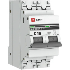 Выключатель автоматический EKF PROxima ВА 47-63 2P 16А (C) 4.5kA