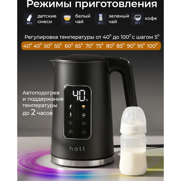 Электрочайник Hott HT-EKGF08-B