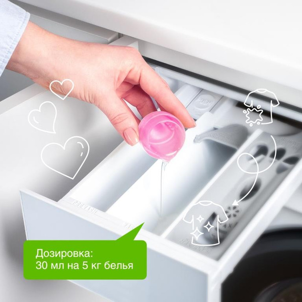 Кондиционер для белья SYNERGETIC "Миндальное молочко" гипоаллергенный, 1л, 33 стирки (110101)