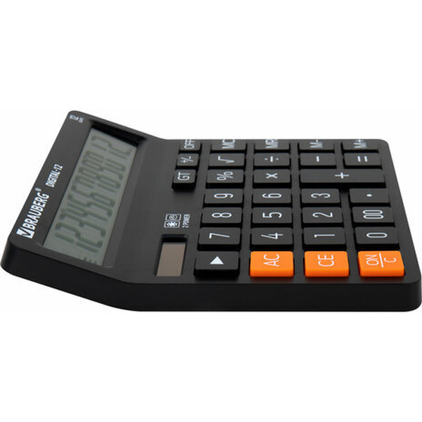 Калькулятор BRAUBERG Digital-12 272968 (черный)