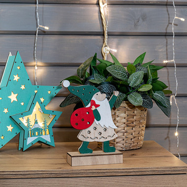 Деревянная фигурка с подсветкой NEON-NIGHT Дед Мороз 504-016