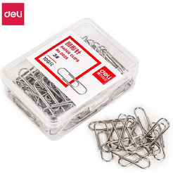 Скрепки DELI никелированные (100 шт) 0025