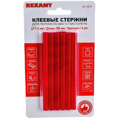 Клеевые стержни Rexant 09-1019 (6 шт, красный)