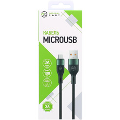 Кабель DigitalPart MC-309 USB Type-A - microUSB (1 м, зеленый)