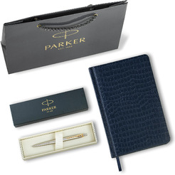 Ручка PARKER Jotter Core Stainless Steel GT (ежедневник А5 синий, пакет) 880889