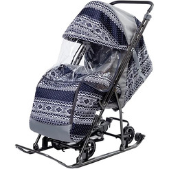 Санки-коляска GalaXy Снежинка Универсал 1 (черная Финляндия)