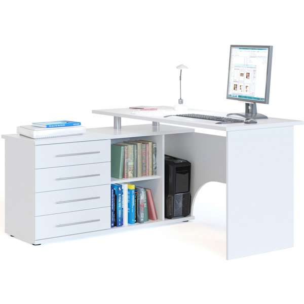 Компьютерный стол Сокол-Мебель КСТ-109 левый (белый)