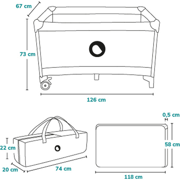 Кровать-манеж Lionelo Stefi (Grey Concrete Multicolor)