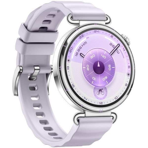 Смарт-часы HUAWEI Watch GT 6 41mm (KSU-B19) серебристый, с фиолетовым ремешком из фторэластомера