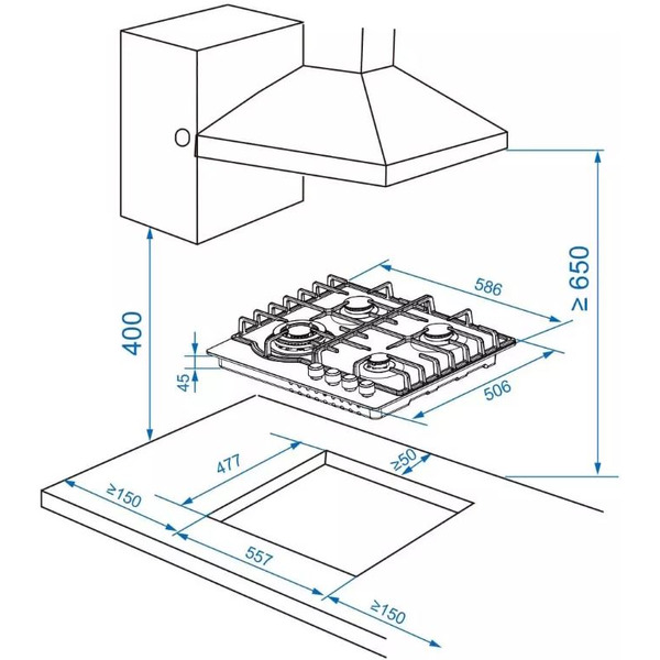 Варочная панель ZorG HAG62 FDW black