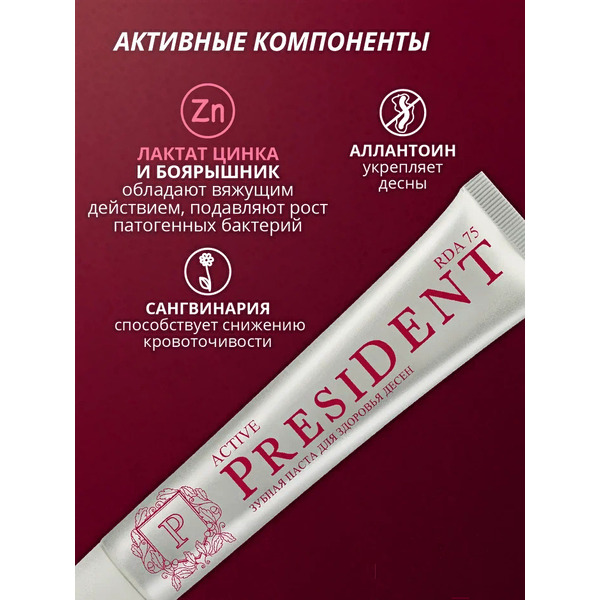 Зубная паста PresiDent Active (75мл)