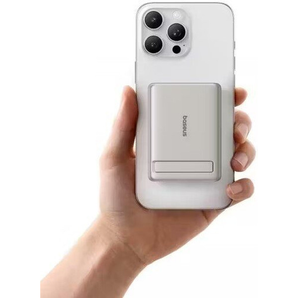 Внешний аккумулятор Baseus PicoGo AM31 Mini Magnetic Power Bank with Stand 20W 5000mAh P10081907853-00 (титановый)