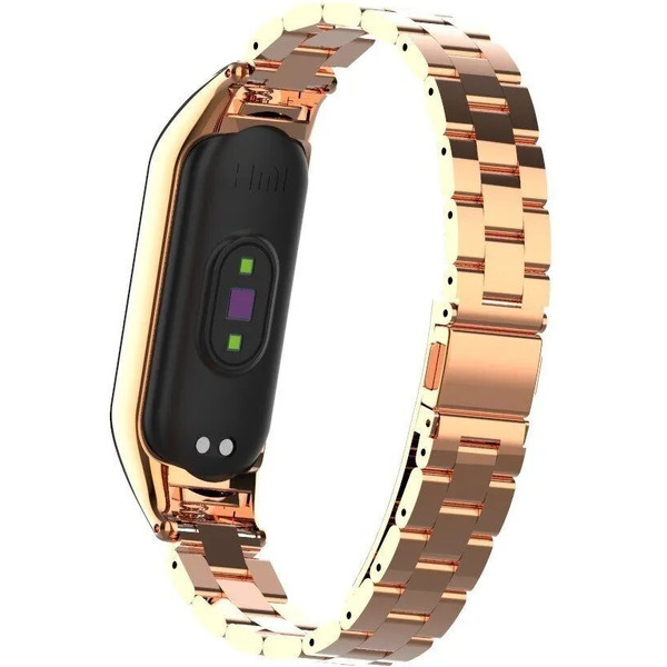 Ремешок Bingo Stainless для Xiaomi Mi Band 5/6 Розовое золото